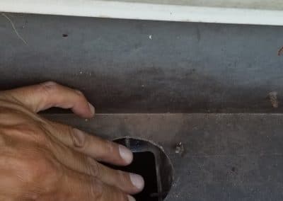 too small hole for the downspout scaled