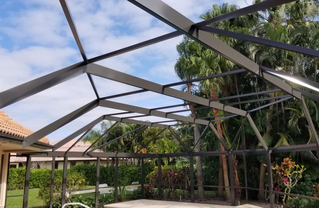 a mansard screen enclosure at a laxachee, fl home