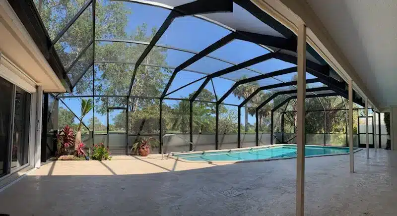 pool enclosure panoramic view